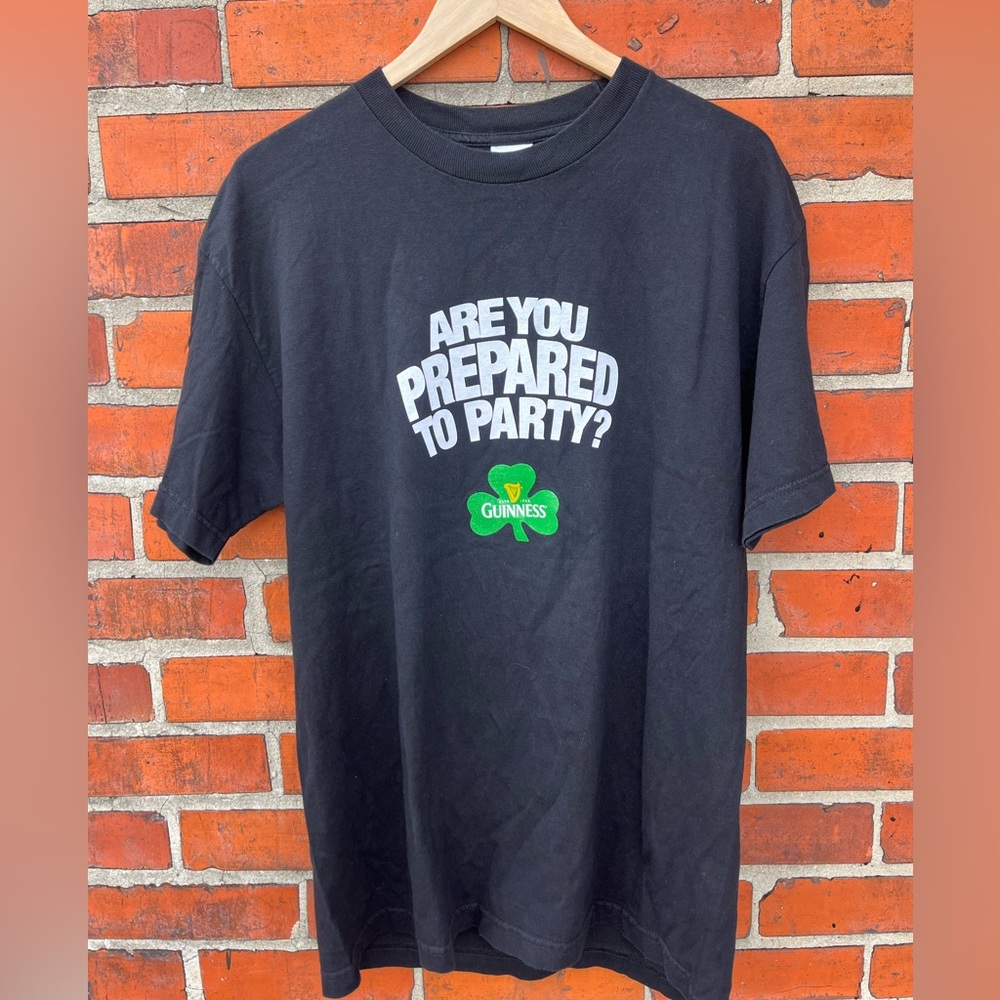 Vintage Guinness Beer T-Shirt / Large / Are You Prepared To Party?